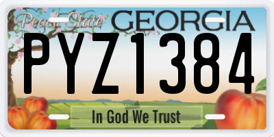 GA license plate PYZ1384