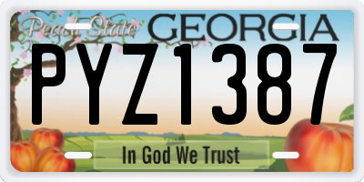 GA license plate PYZ1387