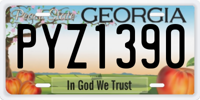 GA license plate PYZ1390