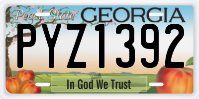 GA license plate PYZ1392