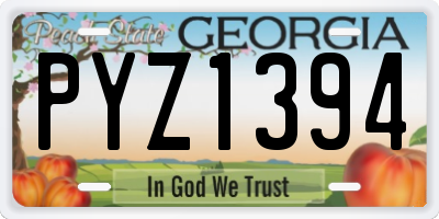 GA license plate PYZ1394