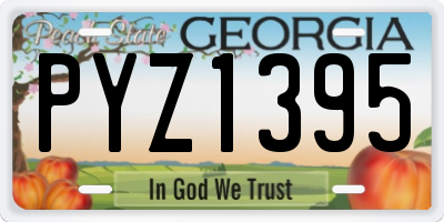 GA license plate PYZ1395