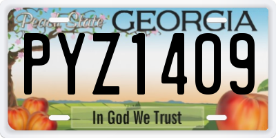 GA license plate PYZ1409