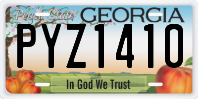 GA license plate PYZ1410