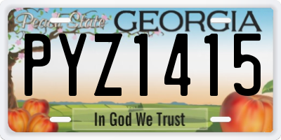 GA license plate PYZ1415
