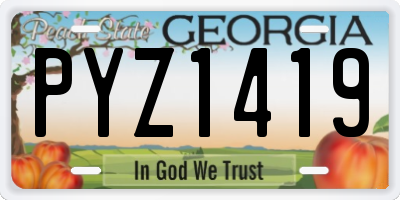 GA license plate PYZ1419