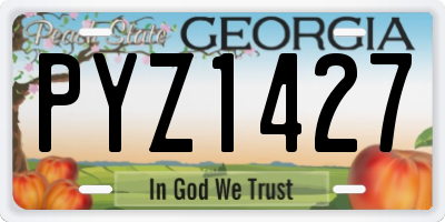 GA license plate PYZ1427