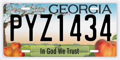 GA license plate PYZ1434