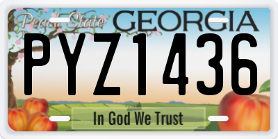 GA license plate PYZ1436
