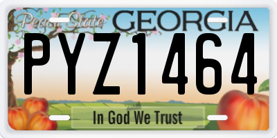 GA license plate PYZ1464