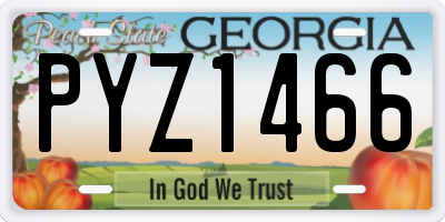 GA license plate PYZ1466