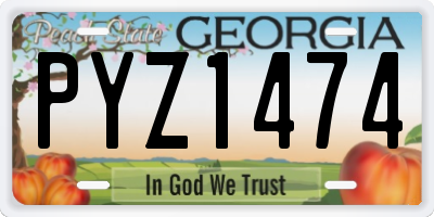 GA license plate PYZ1474