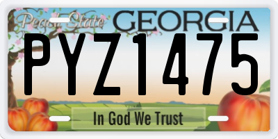 GA license plate PYZ1475