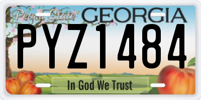 GA license plate PYZ1484