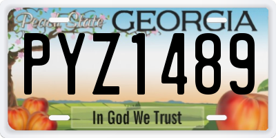 GA license plate PYZ1489