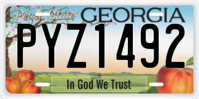 GA license plate PYZ1492