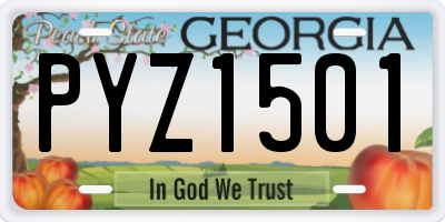 GA license plate PYZ1501