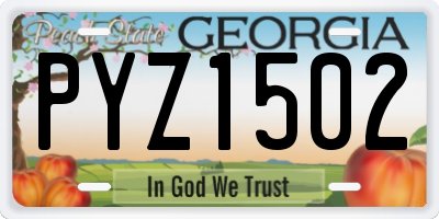 GA license plate PYZ1502