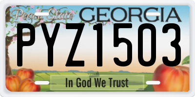 GA license plate PYZ1503