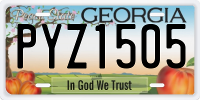GA license plate PYZ1505