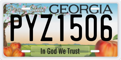 GA license plate PYZ1506