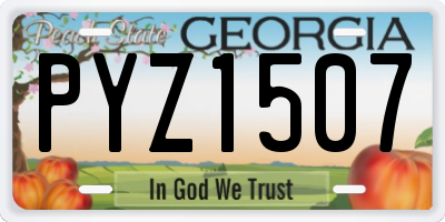 GA license plate PYZ1507