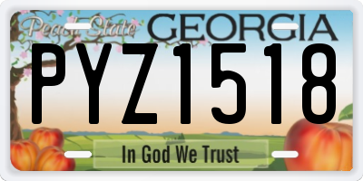 GA license plate PYZ1518