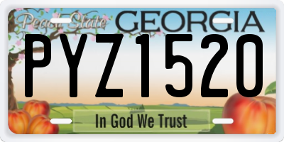GA license plate PYZ1520