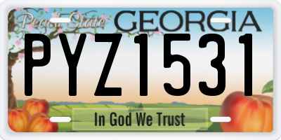 GA license plate PYZ1531