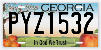 GA license plate PYZ1532