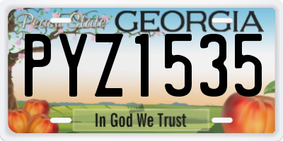 GA license plate PYZ1535