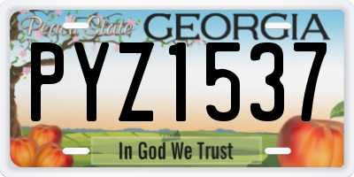 GA license plate PYZ1537
