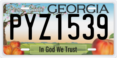 GA license plate PYZ1539