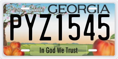 GA license plate PYZ1545