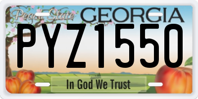 GA license plate PYZ1550