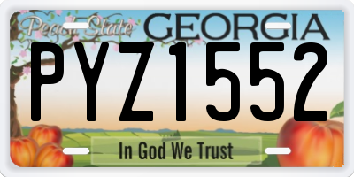 GA license plate PYZ1552