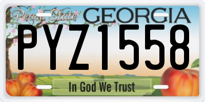 GA license plate PYZ1558