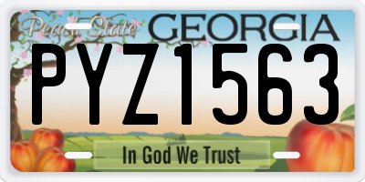 GA license plate PYZ1563