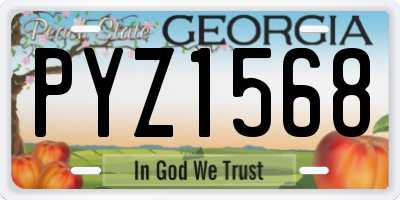GA license plate PYZ1568