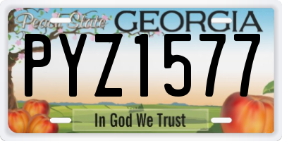 GA license plate PYZ1577