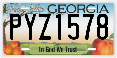 GA license plate PYZ1578