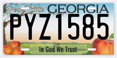 GA license plate PYZ1585