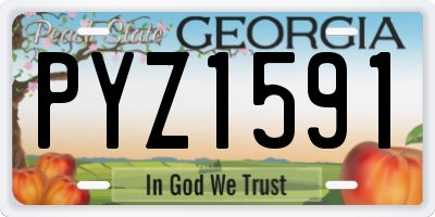 GA license plate PYZ1591