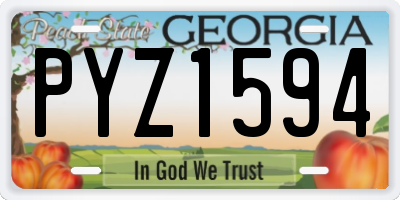 GA license plate PYZ1594
