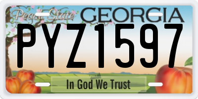 GA license plate PYZ1597