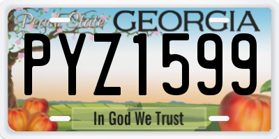 GA license plate PYZ1599