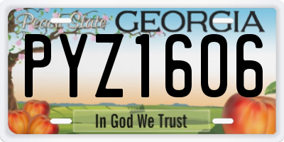 GA license plate PYZ1606