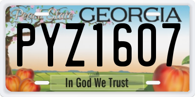 GA license plate PYZ1607