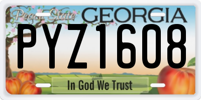 GA license plate PYZ1608