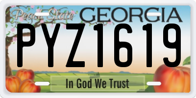 GA license plate PYZ1619
